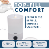 Reffair Caligo 70 Plus Smart Cool Mist Ultrasonic Humidifier for Bedroom, Top-Fill, Essential Oil Diffuser