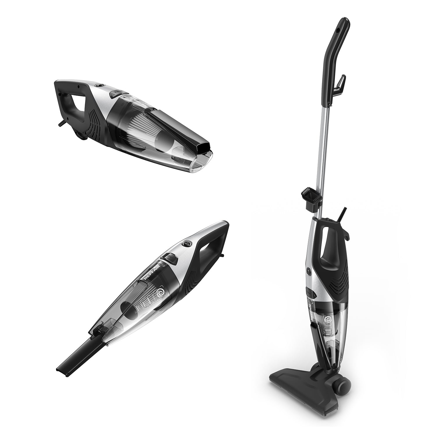 Reffair Cleanjet 1000W Handheld Vacuum Cleaner for Home Use, 17 kPa Suction, Cyclone 10 Technology, High-Performance Motor, Lightweight (Silver Grey)