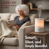Reffair Caligo 200 Ultrasonic Cool Mist Humidifier | 3.5L Top Fill Tank, Aromatherapy Function, Soothing Night Light, Quiet Operation, Auto Shut-Off, Air Humidifier for Bedroom, Baby & Office