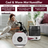 Reffair Caligo 700 Ultrasonic Humidifier 6L – Cool & Warm Mist | Large Room Humidifier with Touch Panel, Hygrostat + External Sensor, Aroma Diffuser, Silent Sleep Mode, Auto Shut-Off & 12H Timer (Up to 400 Sq Ft)