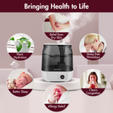 Reffair Caligo 700 Ultrasonic Humidifier 6L – Cool & Warm Mist | Large Room Humidifier with Touch Panel, Hygrostat + External Sensor, Aroma Diffuser, Silent Sleep Mode, Auto Shut-Off & 12H Timer (Up to 400 Sq Ft)