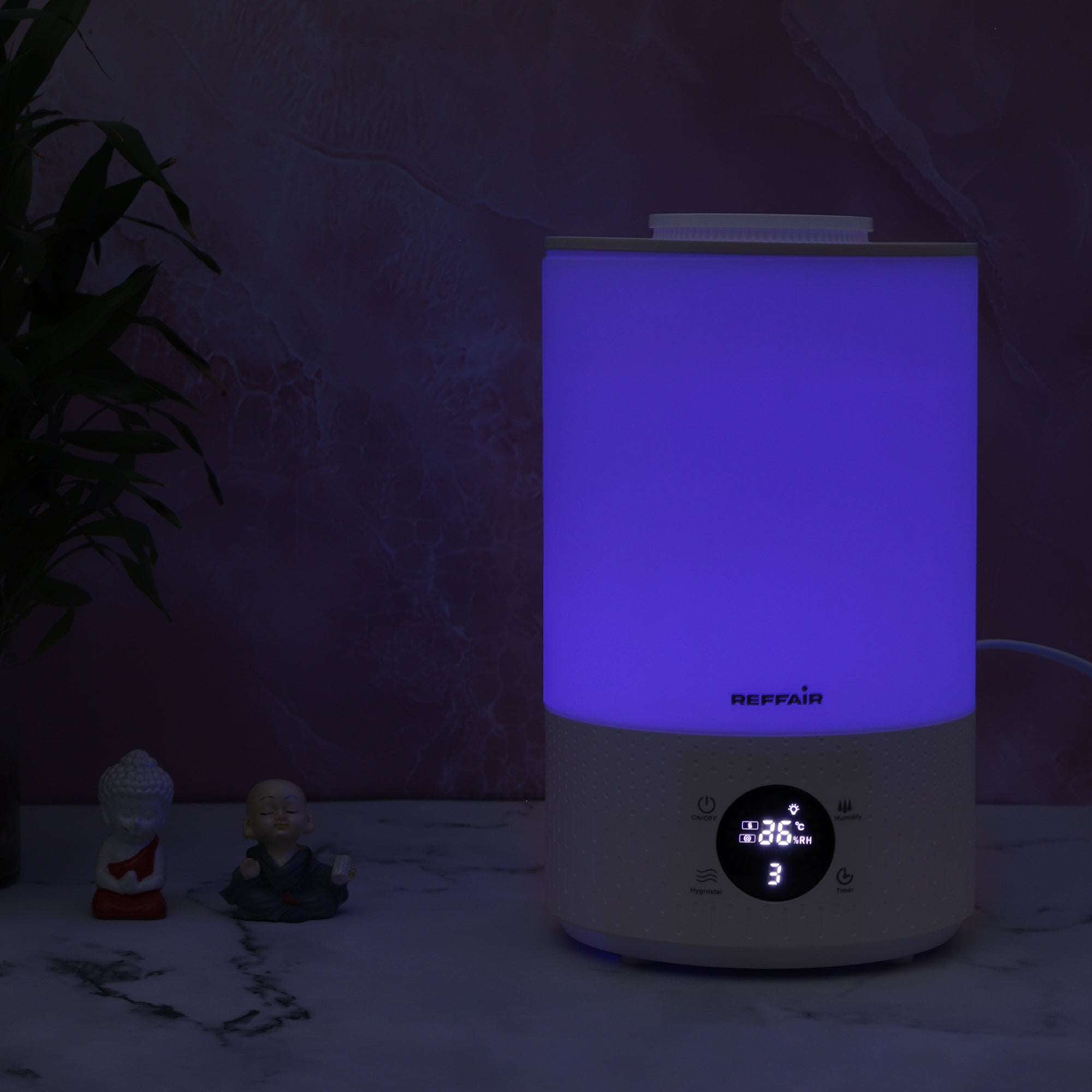 Reffair Caligo 70 Plus Smart Cool Mist Ultrasonic Humidifier for Bedroom, Top-Fill, Essential Oil Diffuser