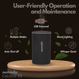 Reffair Caligo 20 Car Aromatherapy Essential Oil Diffuser | Portable Mini Ultrasonic Mist Humidifier | 100ml USB-Powered | Aroma Diffuser Freshener for Vehicle Home Office Bedroom（Brown）