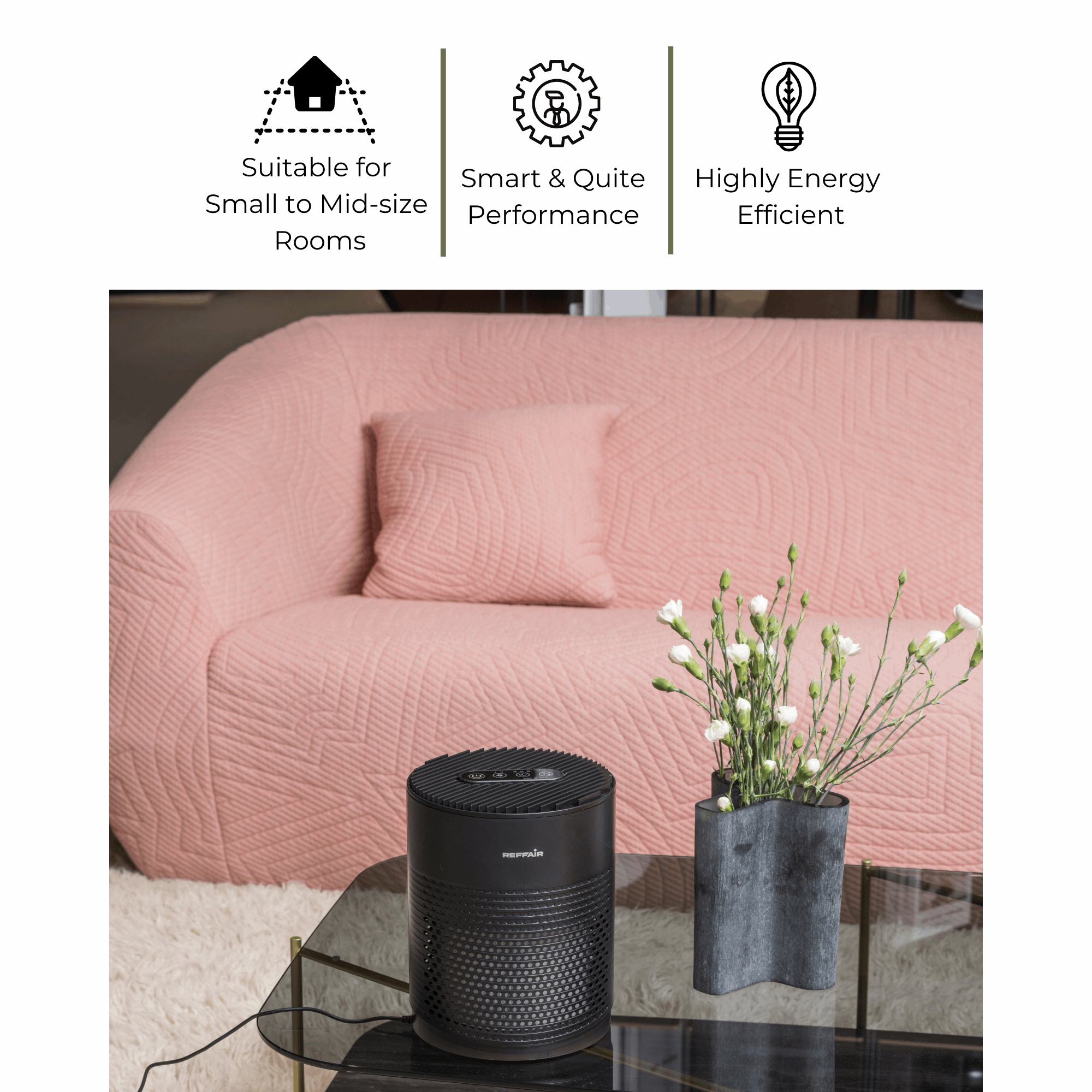 LivAir - Room Air Purifier for Home & Office | True HEPA Filter with Activated Carbon | Photocatalytic Filtration Technology with UV Function
