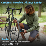 AirSwift100 4-in-1 Jump Starter (800A Peak for 8.0L Gas/5.0L Diesel), Portable Tyre Inflator (150 PSI, 22L/Min), 8000mAh Power Bank, LED Emergency Light – BIS Certified, Compact Car Essential with Bag