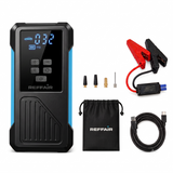 AirSwift100 4-in-1 Jump Starter (800A Peak for 8.0L Gas/5.0L Diesel), Portable Tyre Inflator (150 PSI, 22L/Min), 8000mAh Power Bank, LED Emergency Light – BIS Certified, Compact Car Essential with Bag