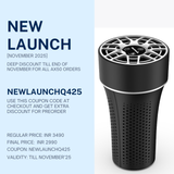 Reffair AX50 Car Air Purifier | UV + Plasma Ions Function | H13 True HEPA Filter with Activated Carbon | Aromatherapy Function (Black)