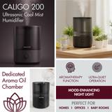 Reffair Caligo 200 Ultrasonic Cool Mist Humidifier | 3.5L Top Fill Tank, Aromatherapy Function, Soothing Night Light, Quiet Operation, Auto Shut-Off, Air Humidifier for Bedroom, Baby &amp; Office