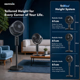 Reffair PureFlo Apex X360 3D Air Circulation Fan | Plasma Air Refresh Technology | 90° Horizontal + 120° Vertical Oscillation | 8 Speeds | Remote Control | Adjustable Height | 25dB Quiet Operation | Energy Efficient